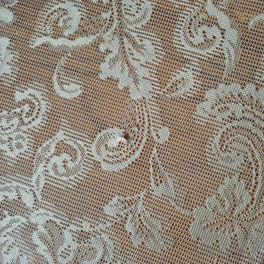Kensington Pearl Baroque Set of 3 Vintage Damask Lace Fringe Panels  45 x 84 IN